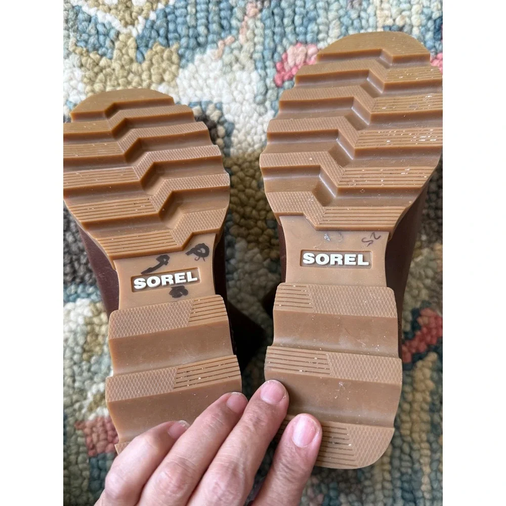 Sorel Joan of Arctic Wedge III Zip Waterproof Leather Boots 7 Hazelnut NWOB